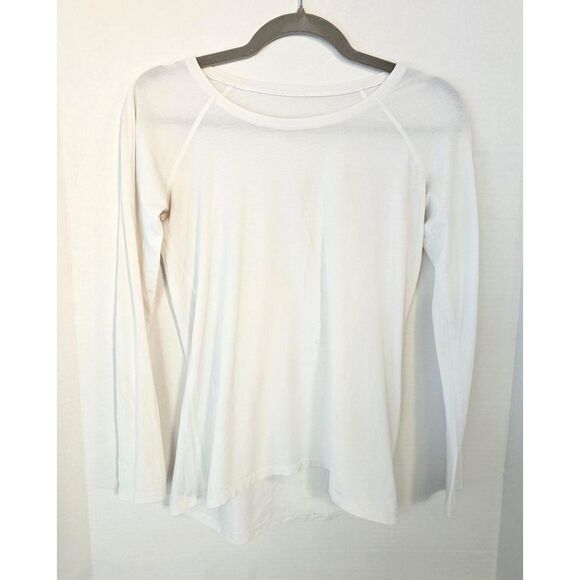 Lululemon Women’s Slim Fit Long Sleeve Top | Everyday Yoga Layer White Size 8 - Picture 2 of 4